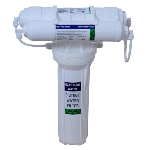 Ozat Pure Water 3-Stage Non-Electric Water Purifier | 5 Micron PP + 10” Sediment + 8” Post Carbon Filter | Free Installation Kit | No RO, No TDS Reduction