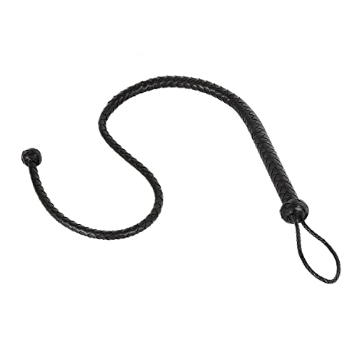 chenyesun Cravache de Cheval Cravache d'Équitation en Faux Cuir Noir Flogger Fouet d'Équitation Plaisir pour Couple