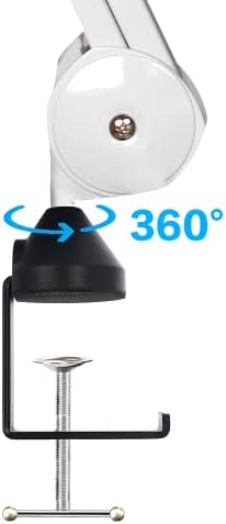 BOMGE Microphone Boom Arm Mic Stand Adjustable Clip Studio Suspension Scissor Arm Mount for Blue Snowball, ICE, Blue Yeti ,Radio Broadcasting and Game (white)