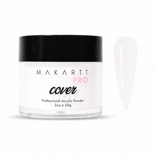MakarttPro Acrylic Powder Durable Long-Lasting Easy-Apply Formula for Nail Extensions Overlays Sculpting & Nail Art 56g/2oz White Rose Perfect for Pros and At-Home Use