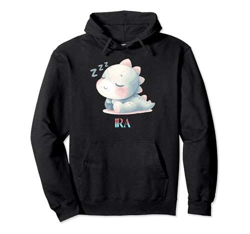 Ira Cute Sleeping Dino Baby Names Pullover Hoodie