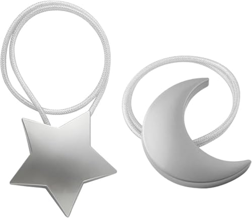 Sorfia Curtain Tiebacks, 2 Pack Magnetic Curtain Tiebacks Moon Star