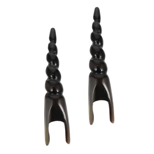 FOMIYES Ox Horn Massage Tools 2pcs Acupoint Rods Natural Material Fine Texture for Home and Travel