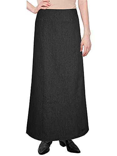 Baby'O Women's Basic Long Ankle Length Denim A-Line Panel Skirt