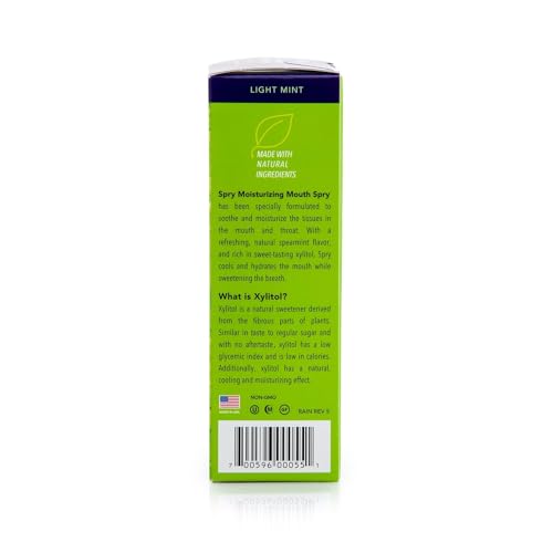 Spry Natural Xylitol Moisturizing Dry Mouth Spray, Stop Bad Breath, Increase Saliva Production, Non-GMO, Gluten-Free On The Go Oral Care with Spearmint Flavor, 4.5 fl.oz (Pack of 1) - Thumbnail 3