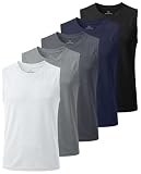 Real Essentials 5 Pack: Boys Mesh Active Tank Tops Athletic Workout Sleeveless Muscle Basketball Sports Dry...
