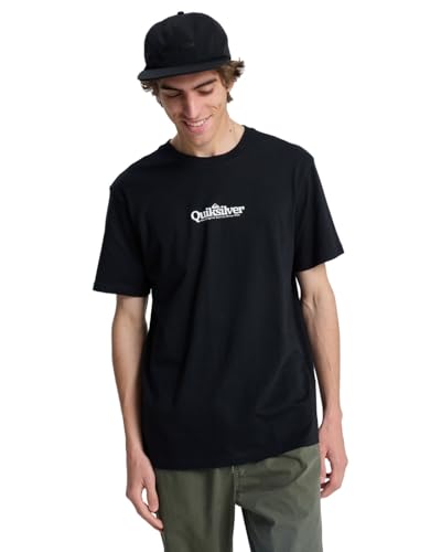 Quiksilver Fineline SS - Camiseta de Manga Corta para Hombre, Color Negro