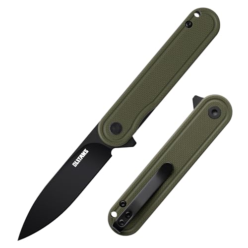 Image of OLITANS G040 Pocket Knife, 2.75'' D2 Steel Blade G10 handle, Small EDC Knife with Pocket Clip for Men Women, 2.1oz