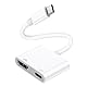 USB-C auf HDMI Adapter, 4K Typ-C auf HDMI Adapter with 100W Charging HD Video Audio Sync Bildschirmkonverter AV Adapter für iPhone 16/15 Series iPad MacBook, Mehr USB-C Phones Tablet Laptop usw