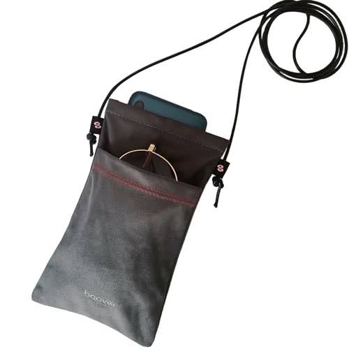 bqover Large Double Microfiber Suede Pouch, Soft Squeeze Top Eyeglasses/Sunglasses Phone Pouch Cases(1)