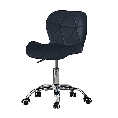 OFCASA Computer Desk Chair Black Velvet Fabric Office Chair Height Adjustable Upholstered Seat Swivel Chair for Desk Home Office