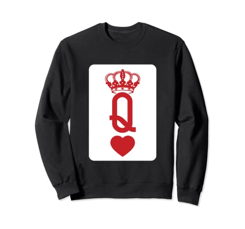 Queen of Hearts Deck of Cards Blackjack Poker Sweatshirt