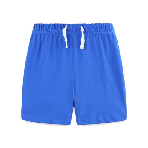 Image of HILEELANG Toddler Boy Summer Short Clothes Sets Cotton Crewneck Tees Shorts Pocket Adjustable Knite Shorts Playwear Sets