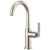 Brizo 61043LF-PN Litze Bar Faucet with Arc Spout and Knurled Handle In Polished Nickel