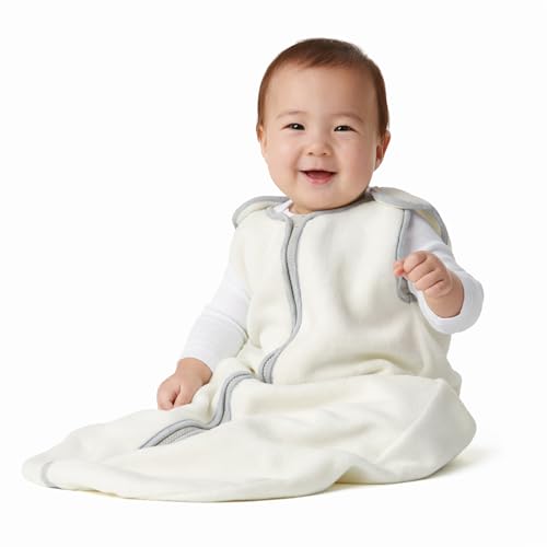 Baby Deedee Sleep Nest Fleece - Baby Sleep Sack 1.2 TOG 6-18 Months, Comfort Sleeping Bag with Soft Polar Fleece & Patented Shoulder Snaps, Baby Wearable Blanket for Boys & Girls, Ivory
