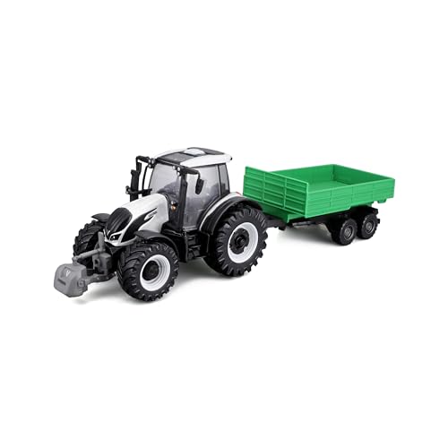 Bburago - Collection Ferme - Tracteur Valtra + remorque à Friction - Véhicule Agricole Miniature à l'échelle 1:43 - Jouet pour Enfant - à Collectionner dès 3 Ans -...