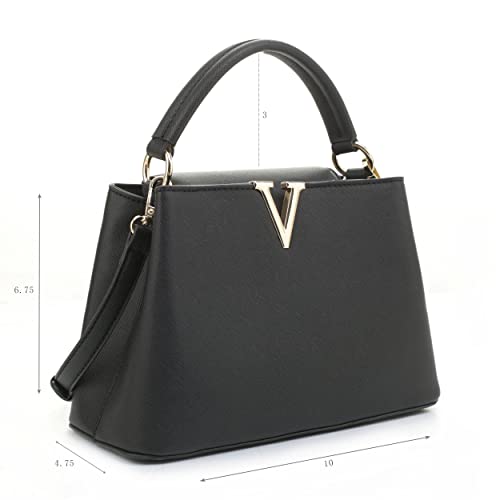 Image of EVVE Women's Small Satchel Bag Classic Top Handle Purses Fashion Crossbody Handbags with Shoulder Strap