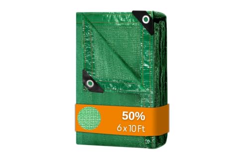 BeGrit 50% 6x10ft Green Shade Cloth with Grommets for Garden Plants