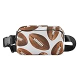 Riñonera cruzada resistente al agua con correa ajustable, cinturón de moda, acuarela, marrón, fútbol, hombres y mujeres, para ciclismo, senderismo, gimnasio, Balón de fútbol marrón acuarela, 1 Size