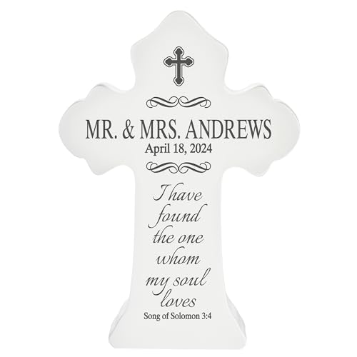 Let's Make Memories Personalized We’re Married Light-Up Cross - Wedding Prayer For Newlyweds