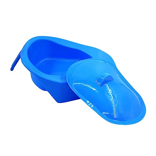 Didiseaon 1Pc Handled Bedpan with Lid for Bedridden Patients Nursing Urinal for Elderly and Pregnant Women Bedpan Urinal for Home Care Smooth Contoured Design
