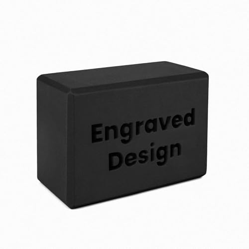 Muka Custom Black Yoga Block Engraved Yoga Brick EVA Foam Brick for Barre Yoga Studio- 9x6x4 Inch