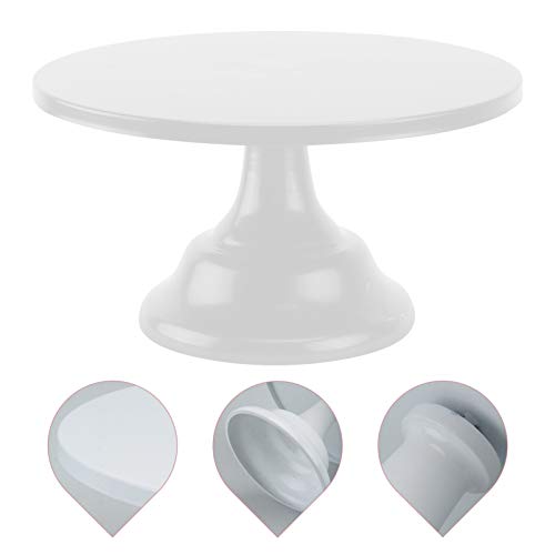 Doitool Fruit Tray Platter 10Inch Cake Stand Footed Cake Plate Server Metal Dessert Display Stands Cupcake Holder Decor For Wedding Birthday Party Round 25Cm White Iron Cake Holder Black Cake Stand #TOP6