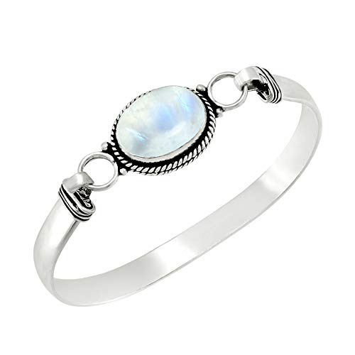 925 Silver Plated Natural Moonstone Cuff...