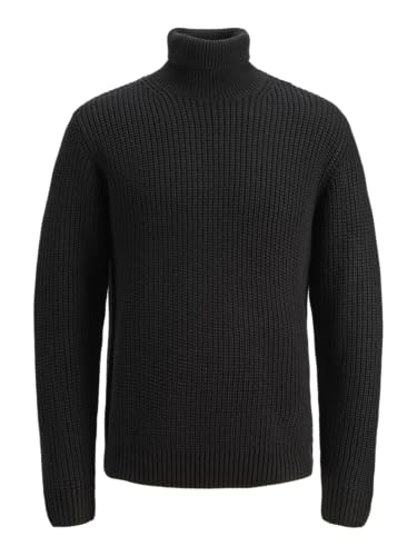 Pull col roulé Jack & Jones noir en maille pour homme taille S chic