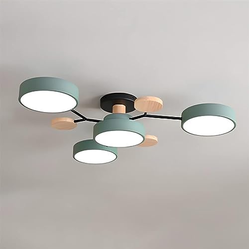 Luminaria LED verde con triple temperatura de color y pantalla acrílica de diseño redondo