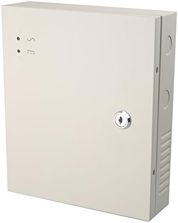 9 Channel DC12V 5 Amp PTC Fuse CCTV Power Supply with Metal Box, AC Plug and Lock for Security Cameras, DVRs, IP Cameras, CCTV Cameras