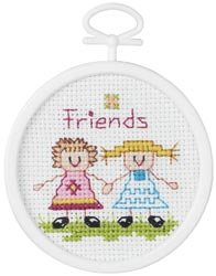 Image of Janlynn 405811 Friends Mini Counted Cross Stitch Kit-2.5 in. Round 18 Count