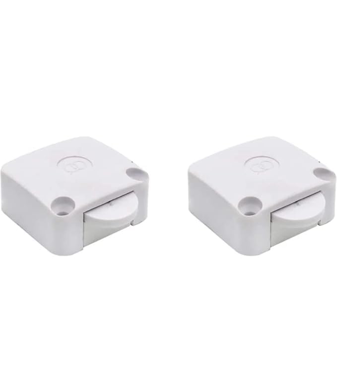SP Electron Wardrobe Switch Cabinet Lamp Switch, Automatic Door Switch, Push to Off, White (Pack of 2)