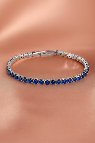 Image of BLACK PEARL Elegant Style Tennis Bracelet with Multicolour Zirconion Stones, Gold and Silver-Toned Bracelet For Women & Girls