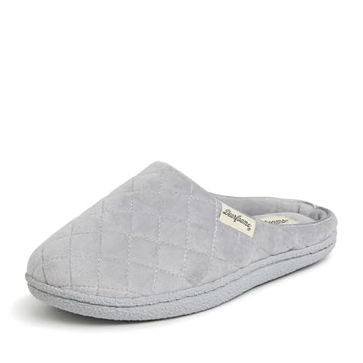 Dearfoams Women's Velour Clog Slipper, Sleet, Small