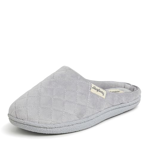 Dearfoams Women's Velour Clog Slipper, Sleet, Medium