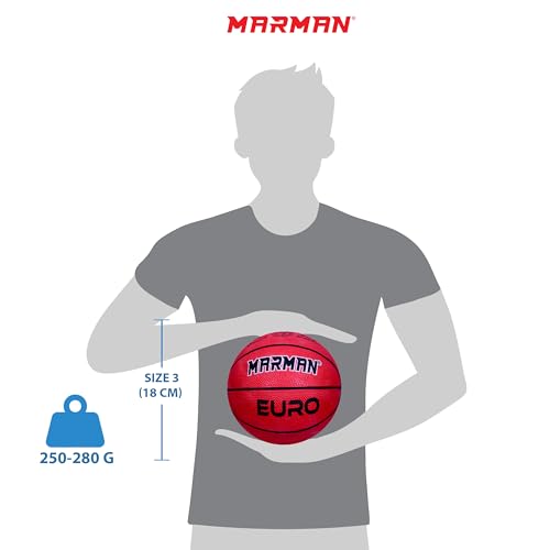 Image of Marman Europlus Baskteball Size -3 |Premium Soft Rubber |Basketball for Kids Ages 4-8 Years - Specially Designed for Learning and Training