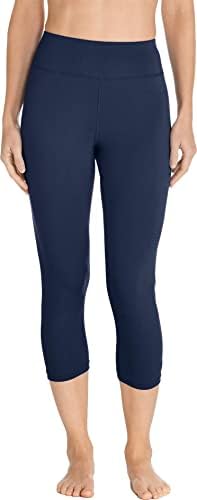 Coolibar UPF 50+ Women's Deep Water Swim Capris - Sun Protective (Medium- Navy)