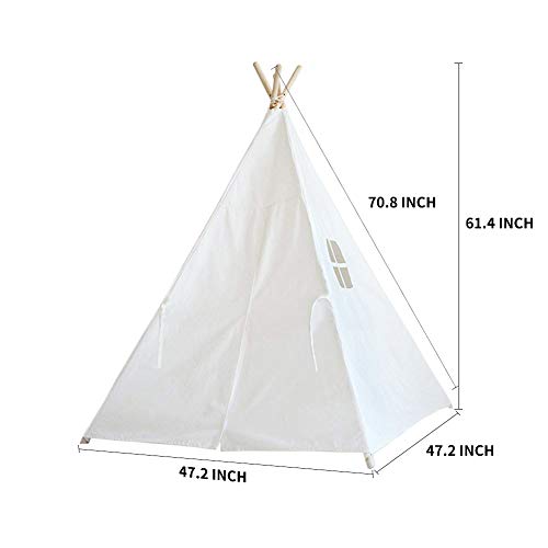 Sumbababy Teepee Tent for Kids with Carry Case, Natural Canvas Teepee Play Tent, Toys for Girls/Boys Indoor & Outdoor… - Image 6