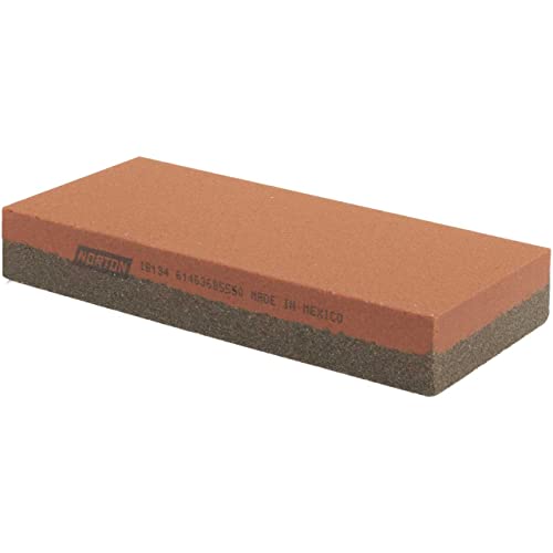 Norton India Aluminum Oxide Combination Grit Benchstone 4 x 1-3/4 x 5/8 Inch India Combination Grit Benchstone IB134 Coarse/Fine Grit