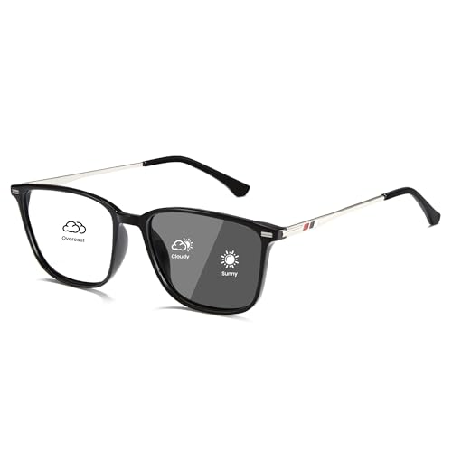 Image of Cyxus Photochromic Blue Light Blocking Glasses for Men Women, Lightweight Square Eyeglasses, UV Protection Transition Sunglasses for Computer Gaming Outdoor Daily Wear 8208iT01