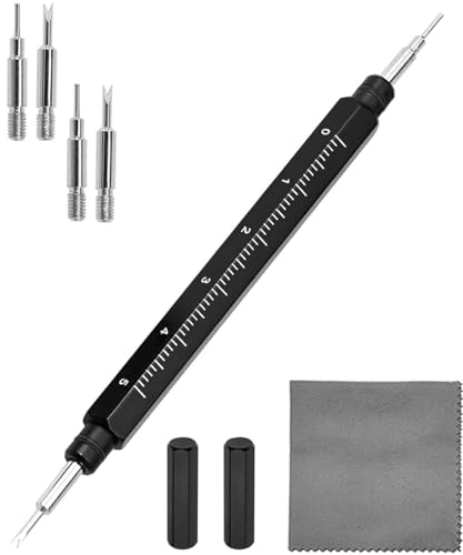 TICFROG Professional Watch Spring Bar Tool Kit with Built-in Ruler, Caps and 4PCS Needle Fork for Quick Watch Link Removal, Wristwatch Band Pins Replacement, Durable, Precise, Easy-to-Use