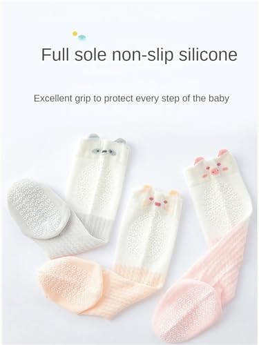 Baby Toddler Knee High Non-Skid Socks Girl Boy Mesh Thin Newborn Infant Floor Crawling Stockings 5/6 Packs4