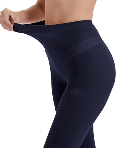 Image of Citystl 2 Pairs Plus Size Black Tights for Women, 40D Solid Color Soft Tights, Control Top Microfiber Pantyhose for women