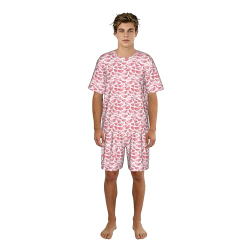 Pyjama 2 pièces court pour homme à motif pastèque confortable