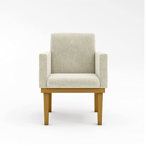 Kit 2 Cadeiras Poltronas Decorativas Nina Suede Cor Bege
