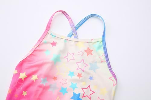 Image of Girls' Sparkle One-Piece Swimsuit 4-12Y Adjustable Crossback Straps Shimmer Bathing Suit for Beach Pool