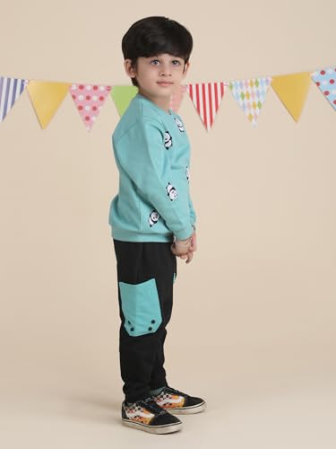 Image of POLKA TOTS 100% Cotton Co-Ord Joggers for Kids | Trendy Sweatshirt & Joggers Set | All Season Wear for Kids, Toddler & Newborn | Soft & Breathable Dress for Boys & Girls | from 6 Months to 8 Years