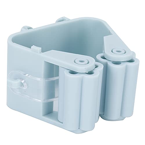 Besenhalter, Wandmontierter Mopphalter Lagerregal Klemme für Zuhause, Badezimmer, Küche, Garten, Garage, Aufbewahrungssysteme, kein Bohren (hellgrün)