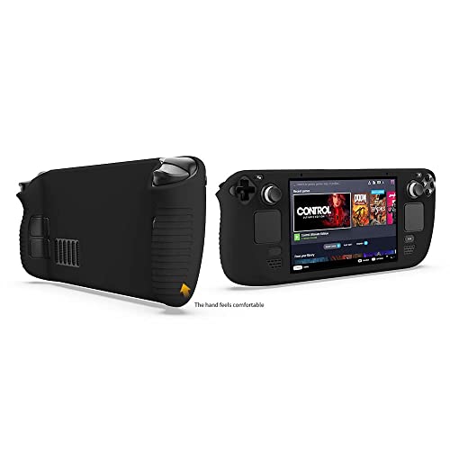 Image of New World Silicone Case for Steam Deck,Protective Cover Case Compatible with Valve Steam Deck Shock-Absorption, Non-Slip and Anti-Scratch Design-Black
